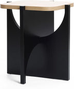 LuxenHome Modern Square Side Table, 19" Black & Brown Wood Accent End Table for Living Room, Office, Apartment, Nightstand, Bedside Sofa Coffee Table Home Furniture