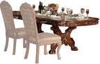Traditional Kitchen Furniture Set 9pc Formal Dining Table Set Include 1 Extendable Pedestal Table and 8 Upholstered Chairs, 8-Person Solid Wood Extendable Dining Set (Cherry A)