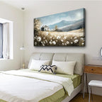 Wapluam Large Canvas Wall Decor For Living Room Wall Art For Bedroom Office Decorations Field Scenery Watercolour Wall Paintings Stretched And Framed Wall Pictures Artwork Home Decor Ready To Hang
