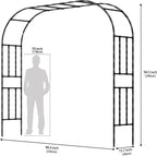 Twira Garden Arch Trellis, 7.9FT(240cm) Metal Garden Arbor Trellis for Climbing Plants Outdoor, Large Wedding Arch for Ceremony, Black Garden Archway Trellises Decoration for Lawn, Patio, Backyard