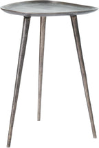 Convenience Concepts Bali Metal Tall End Table 16" - Tall Modern Artisan Handcrafted Living Room Table, Unique Cast Metal Family Room Side Table, Bohemian Cocktail Style, Antique Silver
