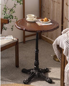ENGENDER Couch Side Table Retro Wooden Round Table Coffee Furniture Sofa Side Dessert Narrow End