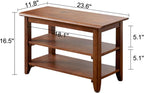 XKZG Shoe Rack Bench Wooden Shoe Storage Bench Entryway Bench, Brown, 23.6" | Rubber wood, Shoe Bench for Entryway, Living Room, Bedroom, Balcony, 23.6"W x 11.8"D x 16.5"H
