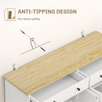 lapday Kitchen Cabinet with 2 Spacious Drawers,2 Doors,3-Level Adjustable Shelf(55.1" W x 15.7" D x 33.5" H). (White)