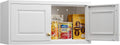 Metal Storage Cabinet with Doors, Small Kitchen Storage Cabinets, White Wall Cabinet, 15" Tall Home Office Cabinet, Steel Overhead Cupboard for Pantry, Living Room, Kitchen- Assembly Required