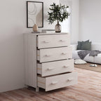 Modern White Sideboard with Smooth Sliding Doors, Solid Pinewood and MDF Construction for Living Room Dining Area Storage, Spacious Cabinet with Clean Lines and Durable