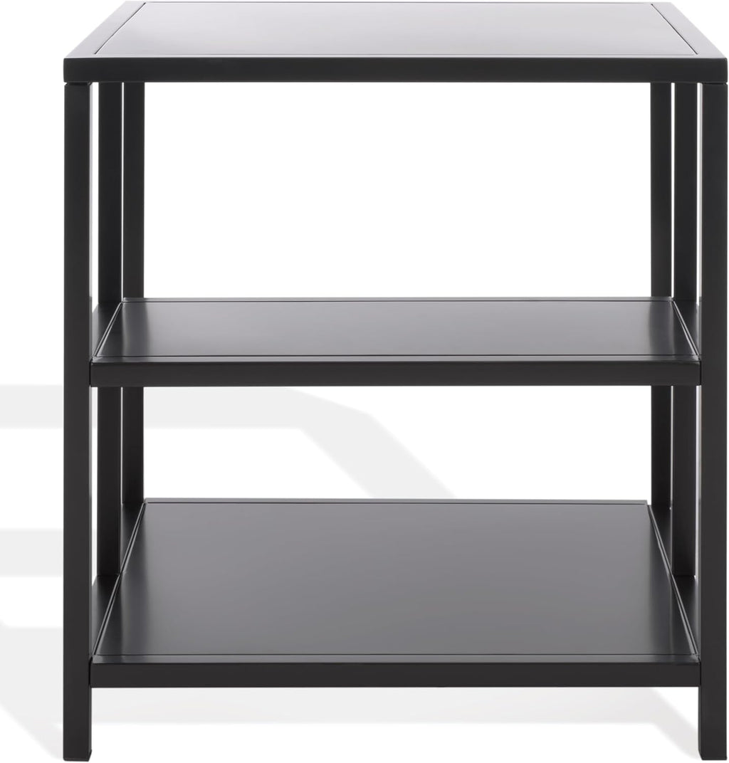 SAFAVIEH Couture Collection - Hodge Black Iron Accent Table, 3-Shelf Open Storage Side Table, Minimalist Modern Design (SFV9557A)