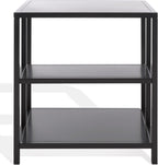 SAFAVIEH Couture Collection - Hodge Black Iron Accent Table, 3-Shelf Open Storage Side Table, Minimalist Modern Design (SFV9557A)