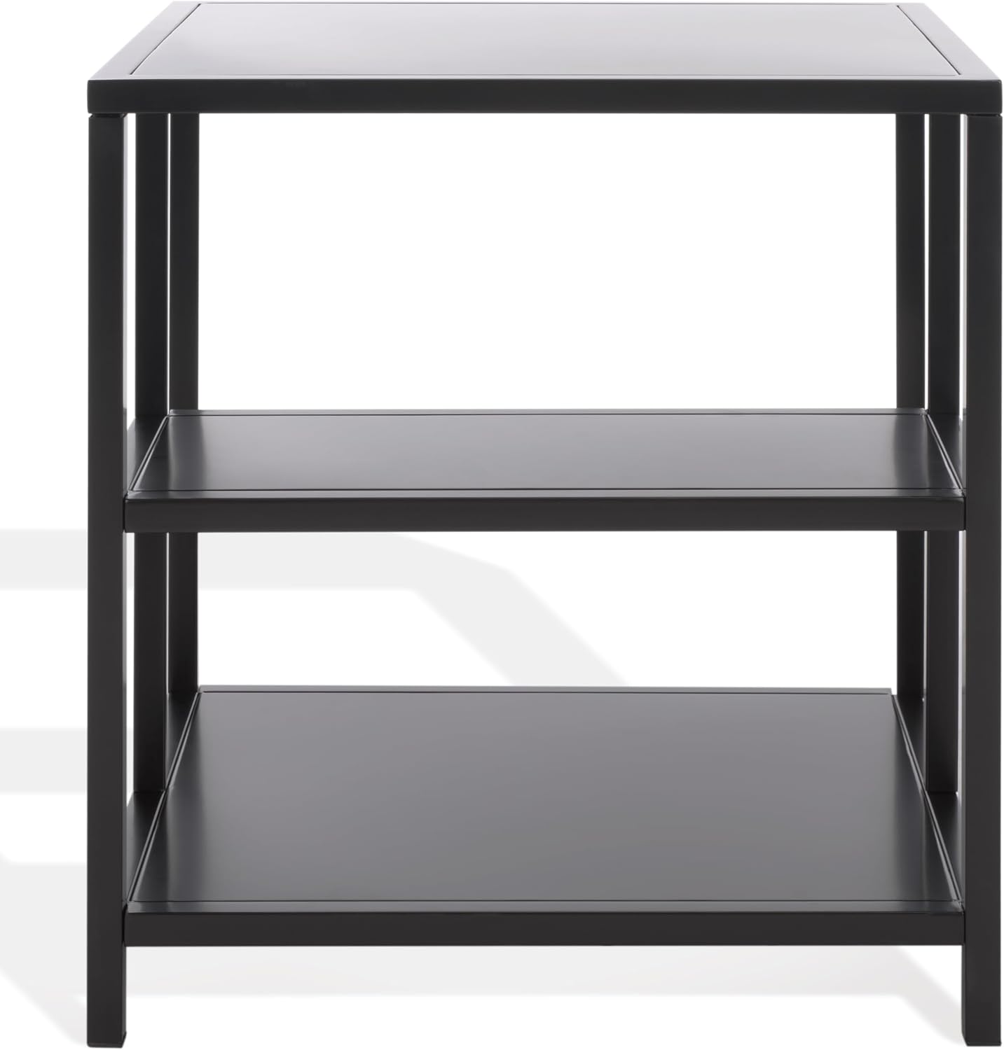 SAFAVIEH Couture Collection - Hodge Black Iron Accent Table, 3-Shelf Open Storage Side Table, Minimalist Modern Design (SFV9557A)