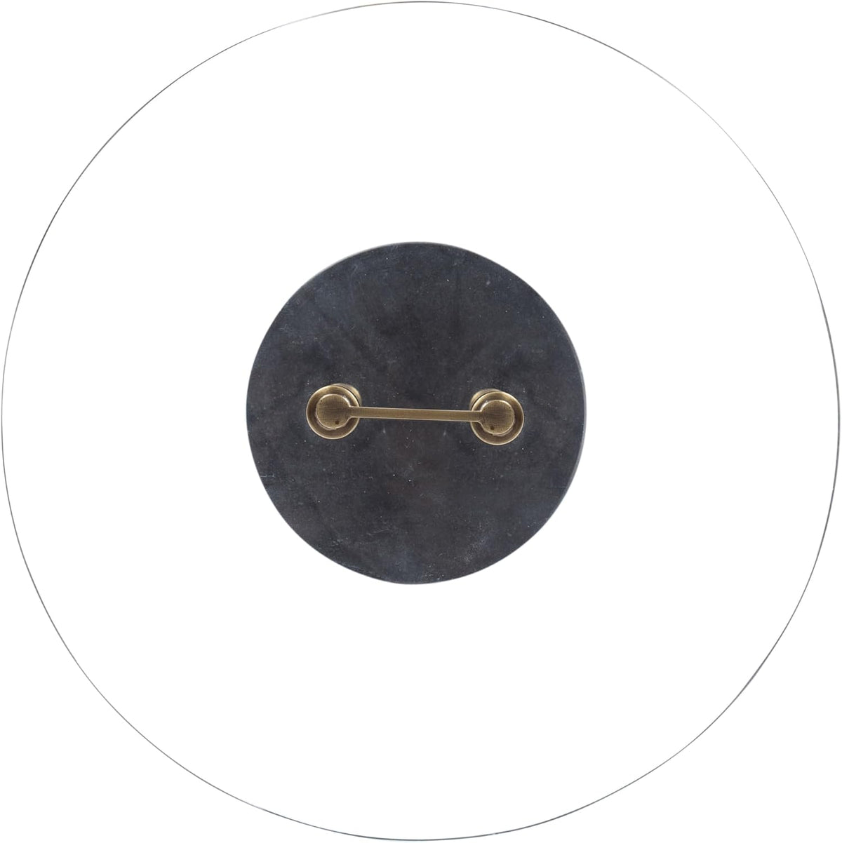 Kate and Laurel Cerullo Modern Round Glass Side Table with Marble Base, 16 x 16 x 24, Antique Brass and Black Marble, Glam Circle End Table for Use as Indoor Plant Stand or Bedroom Nightstand