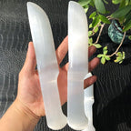JIC Gem Selenite Crystal Knife White Crystals and Healing Stones for Cutting Etheric Cords 1pc 7.8-10 Inch