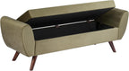 HomePop 60" Modern Storage Bench with Wood Legs - Light Sage Green Velvet