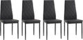 IANIYA Modern Dining Chairs Set of 4, Black Side Dining Room Chairs with Faux PU Leather Padded & High Back, Kitchen Chairs for Dining Room, Living Room, Apartment