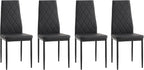 IANIYA Modern Dining Chairs Set of 4, Black Side Dining Room Chairs with Faux PU Leather Padded & High Back, Kitchen Chairs for Dining Room, Living Room, Apartment