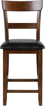 ERGOMASTER Dining Chairs Set of 4, Farmhouse 25.5" Bar Chairs, Rubber Wood Barstools with Backs, Upholstered Counter Height Bar Stools