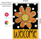 CROWNED BEAUTY Summer Garden Flag Floral 12x18 Inch Double Sided Small Burlap Seasonal Holiday Polka Dots Flag for Outside Yard Decoration
