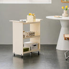 Gdrasuya10 3 Tier Acrylic Bar Cart Serving Cart with Wheels, Clear Acrylic Utility Rolling Cart White End Table Side Table Rolling Serving Cart Snack Tablé for Living Room Balcony Party