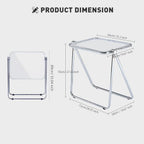 Folding TV Tray Table, Acrylic Foldable Side Desk - No Assembly, Space Saving Tiny Portable Laptop Desk for Small Spaces, Couch, Bedroom, Dorm (Clear)