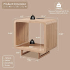 IFGET 23.6" Modern End Table, 2 Tier Side Table with Charging Station, Simple Bedside Table with Open Storage Shelf, Outlet, Wooden Nightstand for Bedroom, Living Room, Easy Assembly, Natural Oak