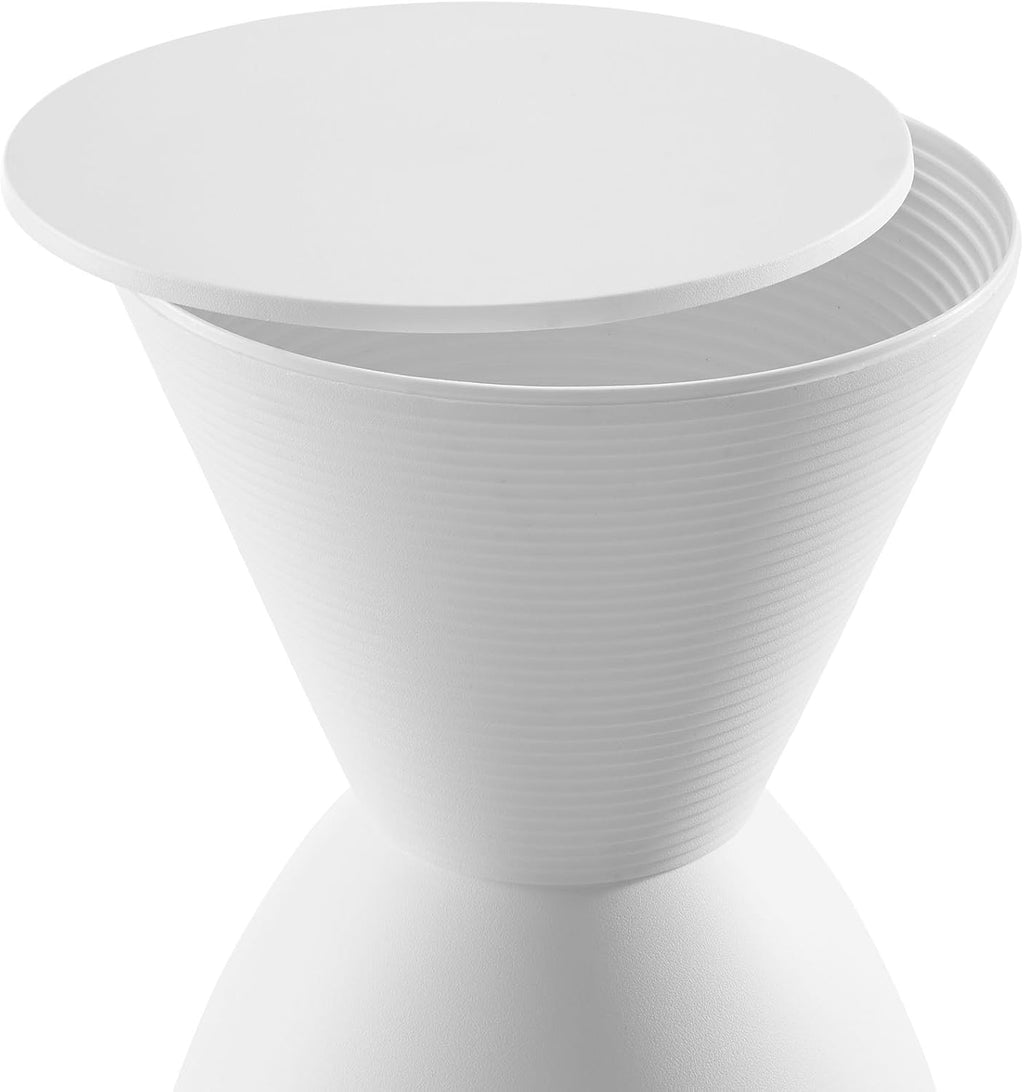 Modway Haste Contemporary Modern Hourglass Accent Stool in White