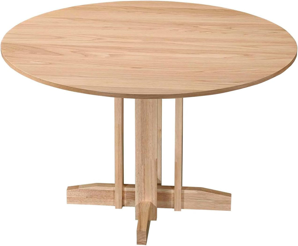 Acanva 47" Small Round Dining Table for 4 Person, MDF Top and Sturdy Wood Base Structure, Modern Design for Kitchen, Compact Space & Apartment, Natural Oak