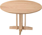 Acanva 47" Small Round Dining Table for 4 Person, MDF Top and Sturdy Wood Base Structure, Modern Design for Kitchen, Compact Space & Apartment, Natural Oak
