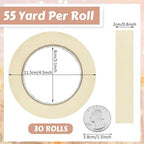 Masking Tape Bulk General Purpose Masking Painting Tape 55 Yards for Painting Home Office School Stationery Arts Crafts Basic Use, Easy Removal(30 Rolls,0.8 Inch)