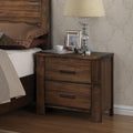 Nightstand with 2 Drawers in Oak Finish,for Small Spaces