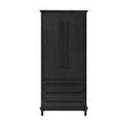 Christopher Knight Home Chenny 70''H Wooden Kitchen Pantry Cabinet, Storage Cabinet with Adjustable Shelves, 6 Door Internal Storage Compartments & 3 Drawers, Freestanding Cupboard Cabinet, Black