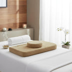 Massage Bed Pillow Removable Cover Headrest Insert Cylinder Plug Sponge Memory Foam Facial Cushion for Client Comfort Suitable for environments, White, Cylinder