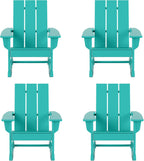 HDPE Shoreside Modern Rocking Poly Adirondack Chair (Set of 4),Turquoise