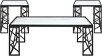 3pc Tables Set with Tempered Glass Top and Black Metal Frame | Includes 3-piece set with white marble-print tempered glass tops
