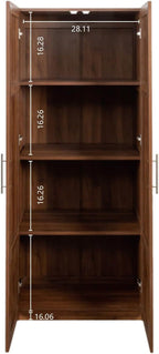 KEIKI 70.87" Tall Kitchen Pantry Storage Cabinet with 2 Door and Shelves, Freestanding Wood Hutch Food Pantries Cupboard for Coffee Bar, Dining Room, Living Room, Walnut