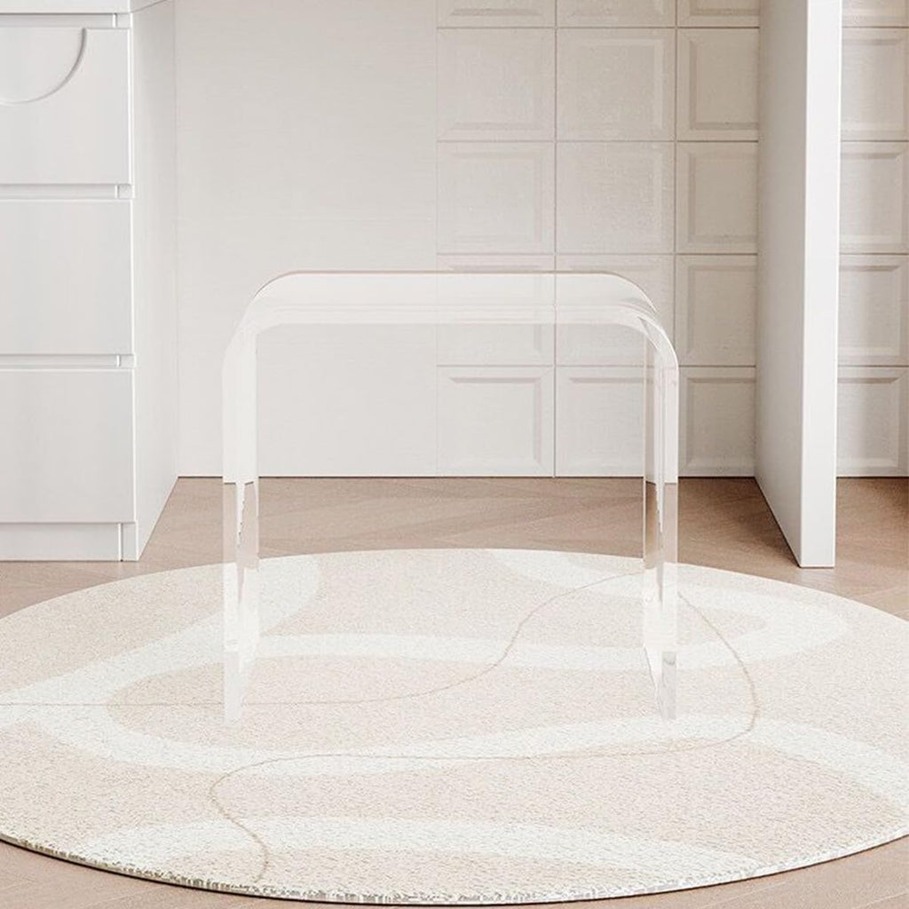 Acrylic 15 Inch Small Stool Set of 2,Multi-Use as Shower/Water-Resistant Stool,Clear Footstool for Bathroom, Seating and Placing Items (10.6" D x 15.7" W x 14.1" H（2PCS)