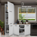 Madesa Hazel Kitchen Set 70" L Pantry Storage and Base Cabinet Engineered Wood Multiple Compartments Organization Unit - White