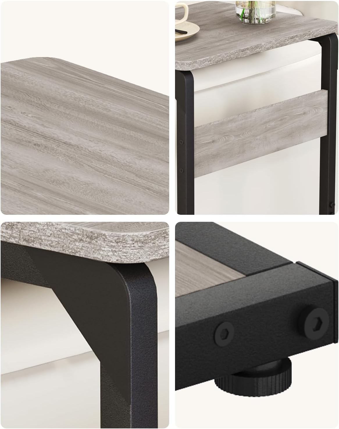 Wood Pedestal Dinner TV Trays Table for Eating on Couch Tables Slide Under, Small Laptop Stands Sofa Side Table Night Stand C Shaped End TV Tray for Bed Nightstand Arm Chair Bedroom Bedside ET-YB-GYW1