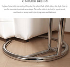 Stylish C-Shaped Sofa Side Table: The Perfect Blend of Function and Design(Color:Brown)