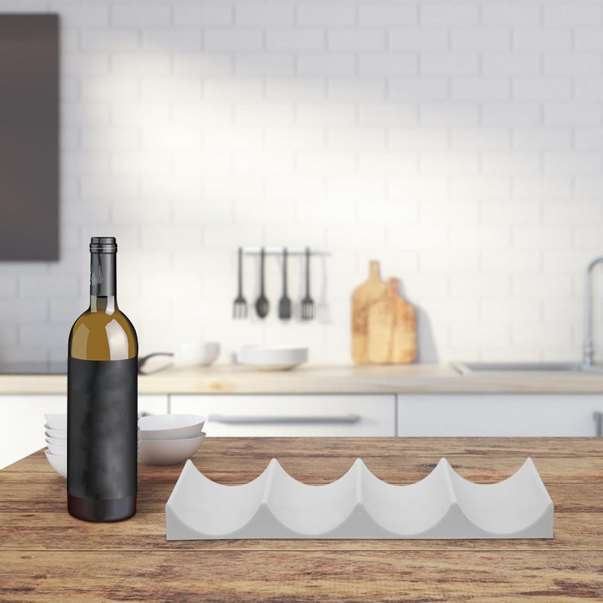 POPETPOP 2pcs Wine Bottle Holder for Refrigerator and Cabinet, Space Saving Drink Organizer with Easy Installation, Stylish Pp Material Rack for Kitchen, Pantry, and Fridge Storage