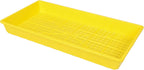 SUNPACK 10" x 20" Heavy Duty Mesh Plastic Seed Starting Tray, Yellow, 2.3" (Pack of 30) - Ensures Water Drainage and Aeration, Perfect for Greenhouses or Indoor Gardening
