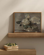InSimSea Vintage Flower Canvas Wall Art Framed Wall Decorations, Mid Century Modern Wall Decor, Botanical Wall Art for Farmhouse Kitchen Office Bathroom Decor 12X16 Inch, Blumenstillleben