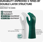 Vgo... Extra Long Gardening Gloves,Double-layer,Waterproof,Slip-Resistant,Chemical-Resistant Glove for Gardening,Outdoor Work(TP1117)