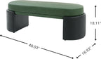 Christopher Knight Home Roland 48" Faux Leather Upholstered Dining Bench, Wooden Entryway Bench, Long Sofa Footstool for Living Room, Bedroom End of Bed Bench, Green+Black