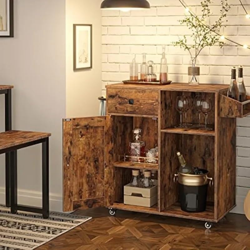 Kitchen Island, Storage Cabinet with Drawer, Cart with Spice and Towel Rack, Saving Space, Easy Assembly