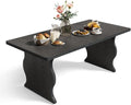LITTLE TREE Modern Dining Table for 4-6 People, 63 Inch Rectangular Kitchen Table, Wooden Kitchen & Dining Room Tables Furniture, Black