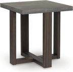 Signature Design by Ashley Dynnford Industrial Water Stain Resistant Table, Set of 3, Gray & Dark Brown