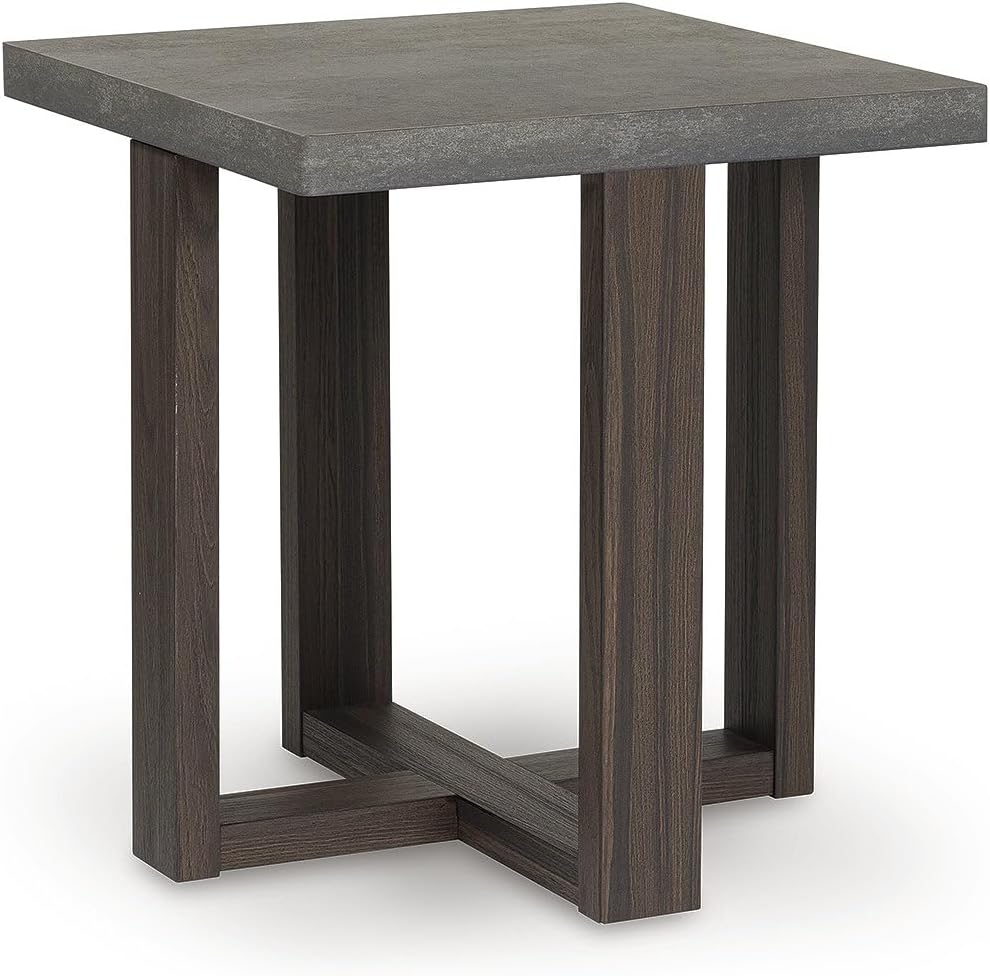 Signature Design by Ashley Dynnford Industrial Water Stain Resistant Table, Set of 3, Gray & Dark Brown