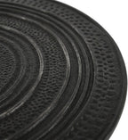 Furnifact Mango Wood Round Nesting Table 2-Piece, Nesting Coffee Table Set for Living Room Small Spaces, Matte Black