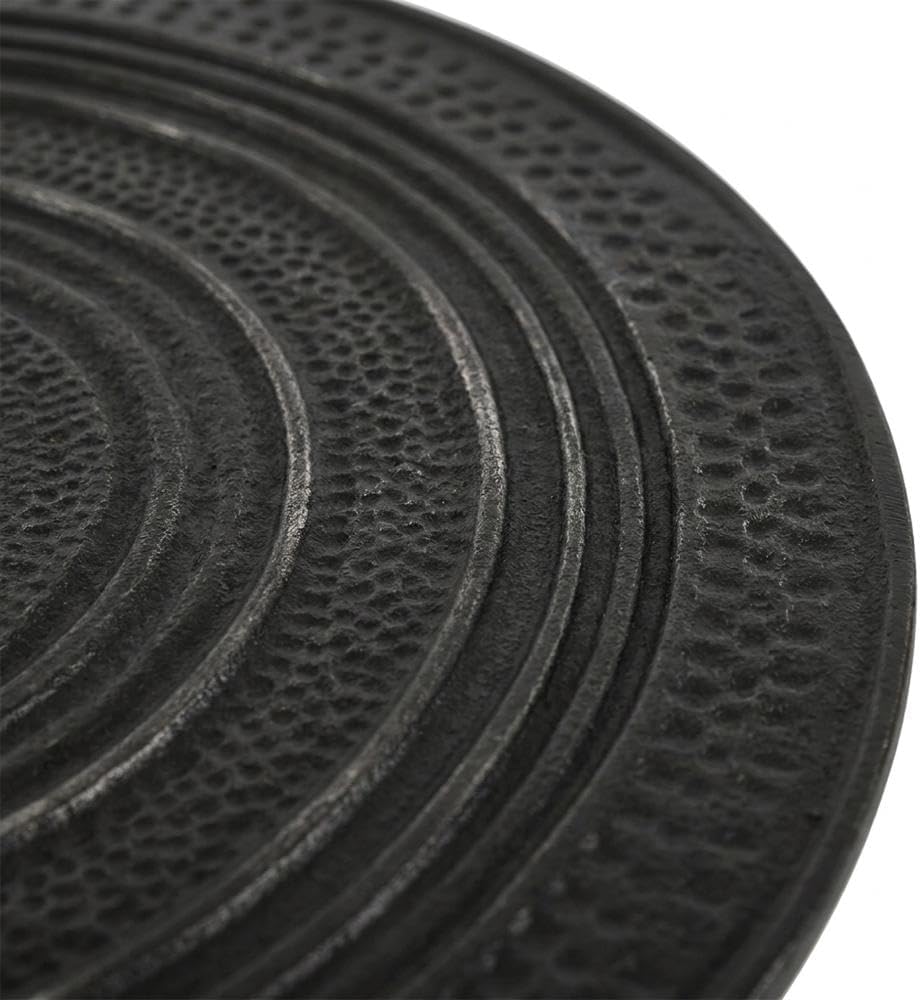 Furnifact Mango Wood Round Nesting Table 2-Piece, Nesting Coffee Table Set for Living Room Small Spaces, Matte Black