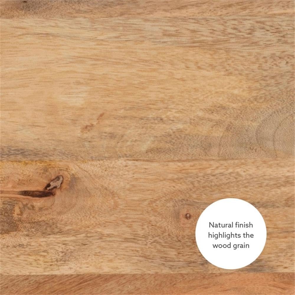 MAKLAINE Transitional Wood Hand Carved Side Table in Natural