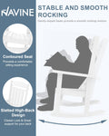 NAVINE 3-Piece Outdoor Rocking Chair Set, Oversized Porch Rocking Chair Set of 2 with Side Table, Suitable for Patio, Porch, Backyard